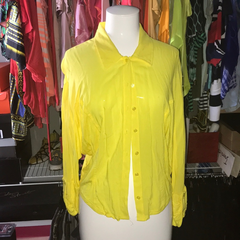 Yellow Bebe button shirt
